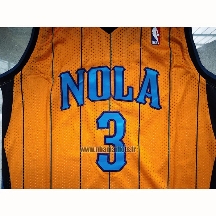 Maillot Charlotte Hornets Chris Paul NO 3 Mitchell & Ness 2010-11 Jaune